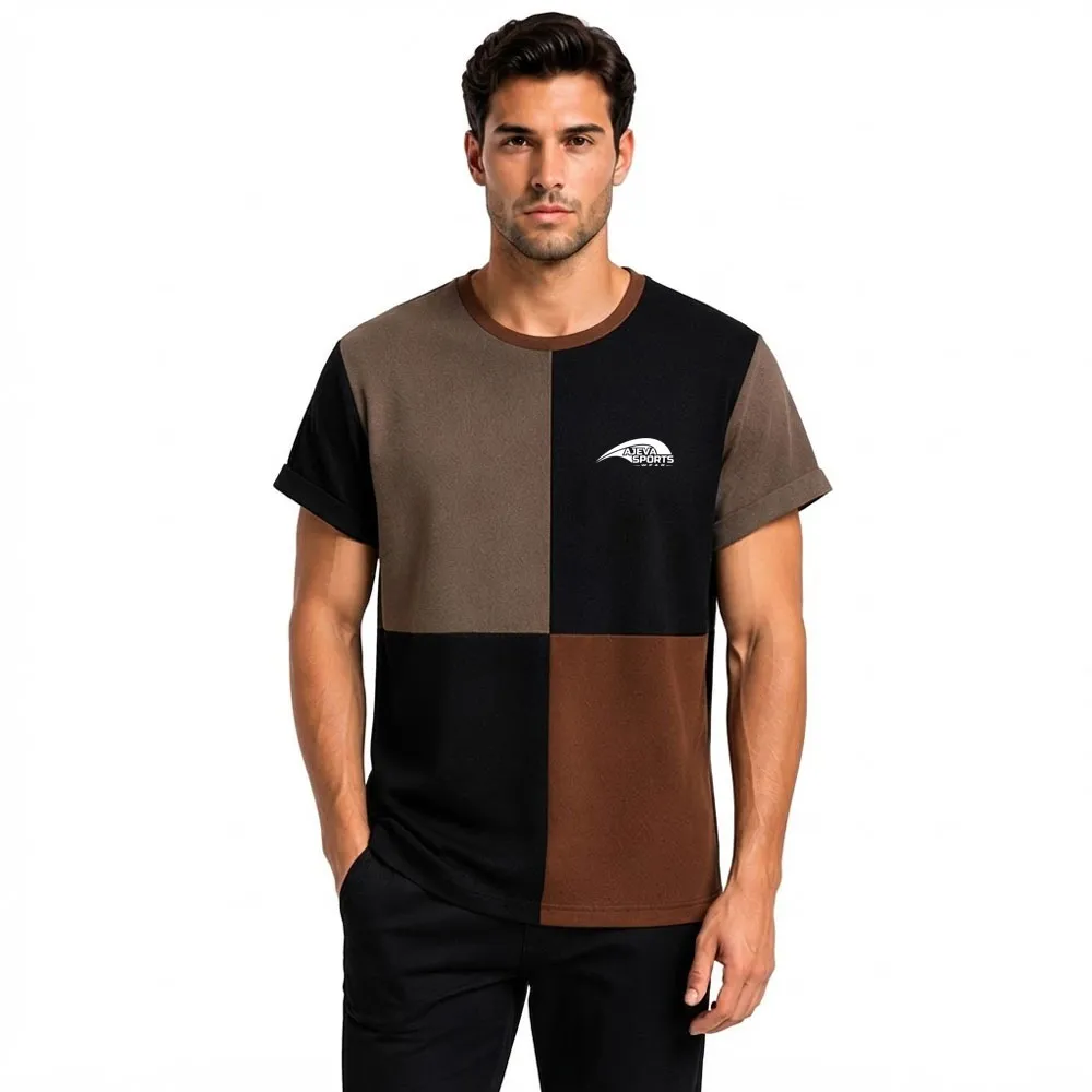 Men-T-Shirt-Front-View-Brown T-Shirt for Private Label & Bulk Orders - Image 1