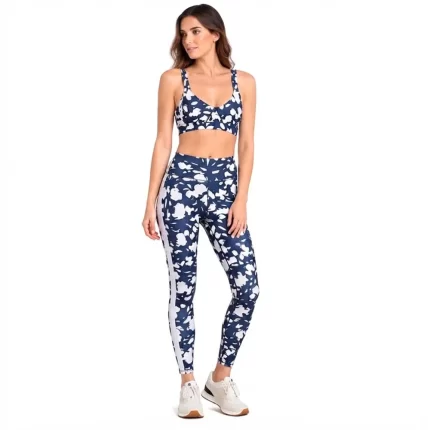 Women’s Printed Workout Set with Sports Bra & Yoga Leggings
